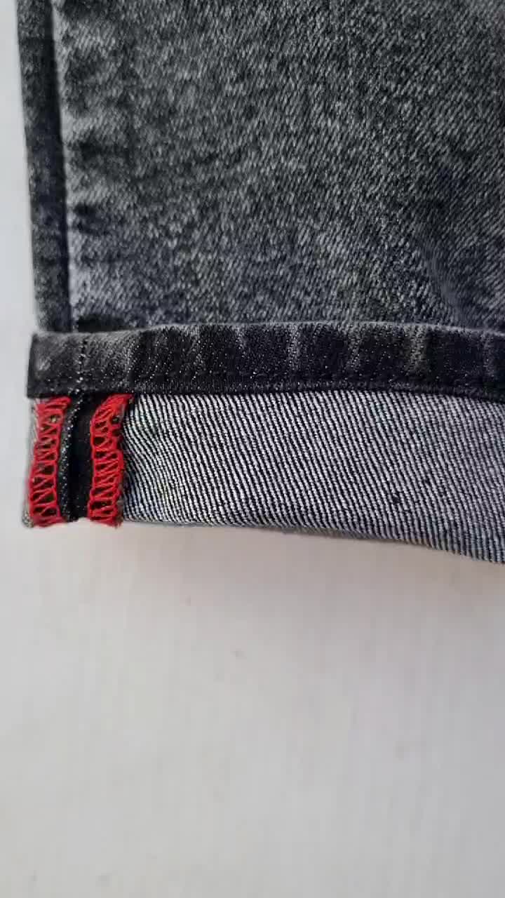 Popdob Celana Jeans Ripped Sobek Anak Hitam Sandwash Softjeans