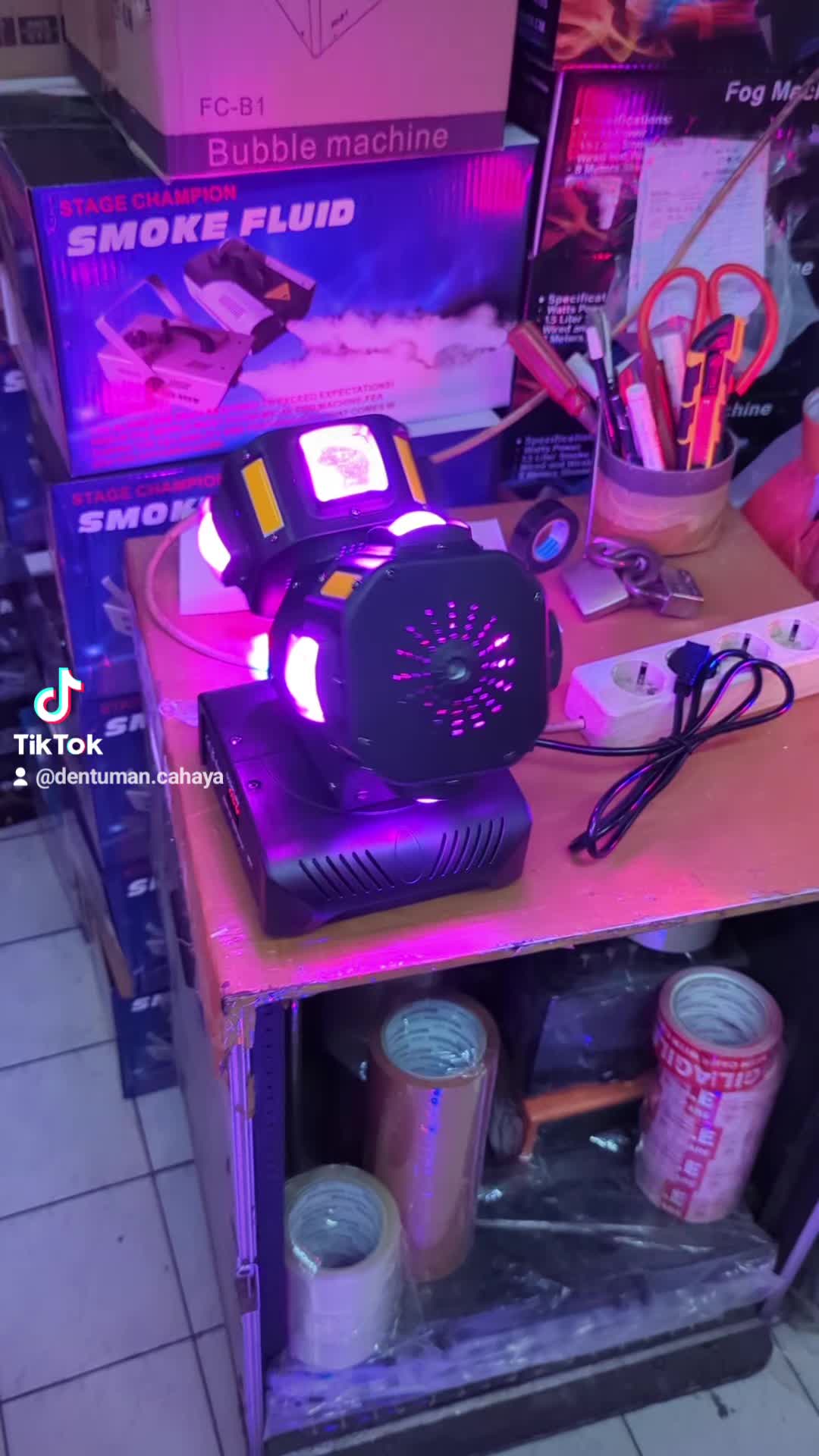 Moving Head 2 Kepala With Laser dan Strobo 3in1 140W Gecko