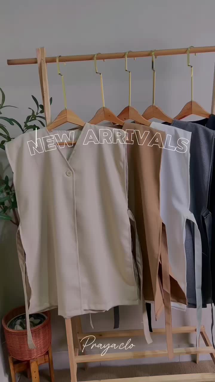 PRAYA.CLO Irene Vest - Vest Premium Rompi Wanita Outer Polos Style Korea Atasan