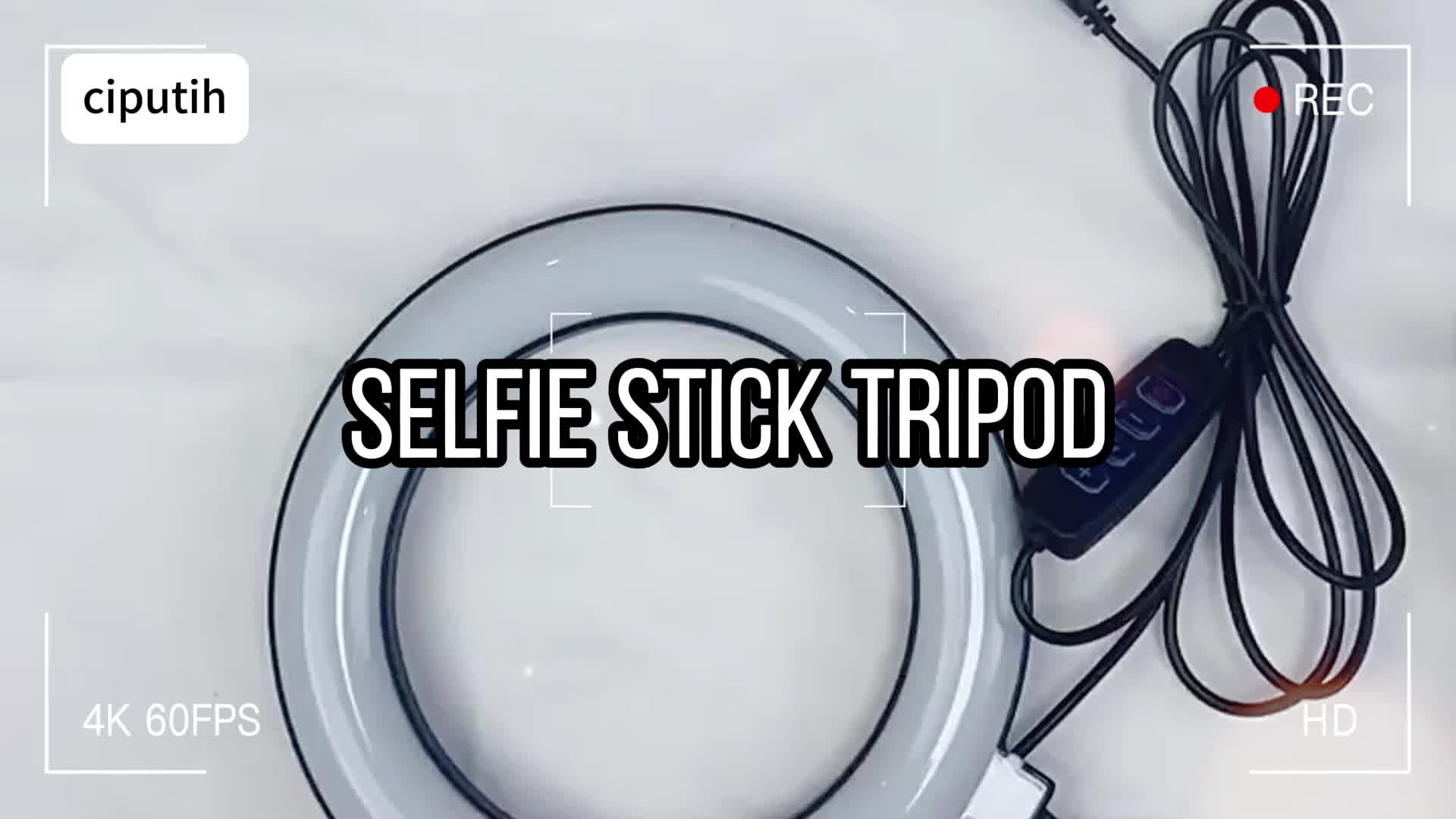 Ready stock/ Tripod duduk +2 Holder HP + lampu selfie Ring light 16cm Hitam Led Remote pencahayaan Live stream Selfie Make Up membuat Vlog Lampu menjelaskan Ringlight Black Panjang tripod  led