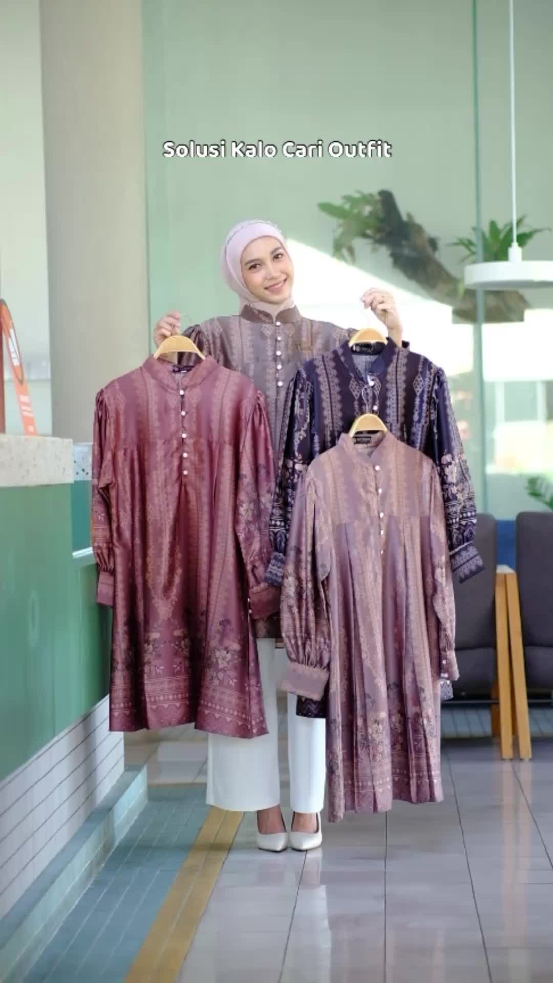 Setulus Family Set Sarimbit Lebaran Keluarga Couple Gamis Muslim One Set Koko Kemeja Pria Cowok Kurta Dress Pasangan Suami Istri Ayah Ibu Anak Silk Motif Batik Kondangan
