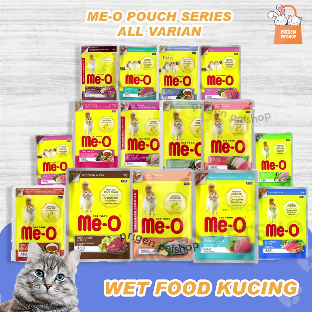 Me-O Pouch 80Gr All Varian - Makanan Basah Kucing - Wet Food Kucing