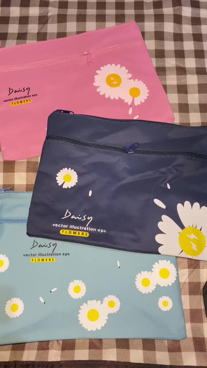 ￼Tas Dokumen Karakter Daisy Pouch File A4 Pouch Kantong Map Alat Stationery Biru perlengkapan sekolah