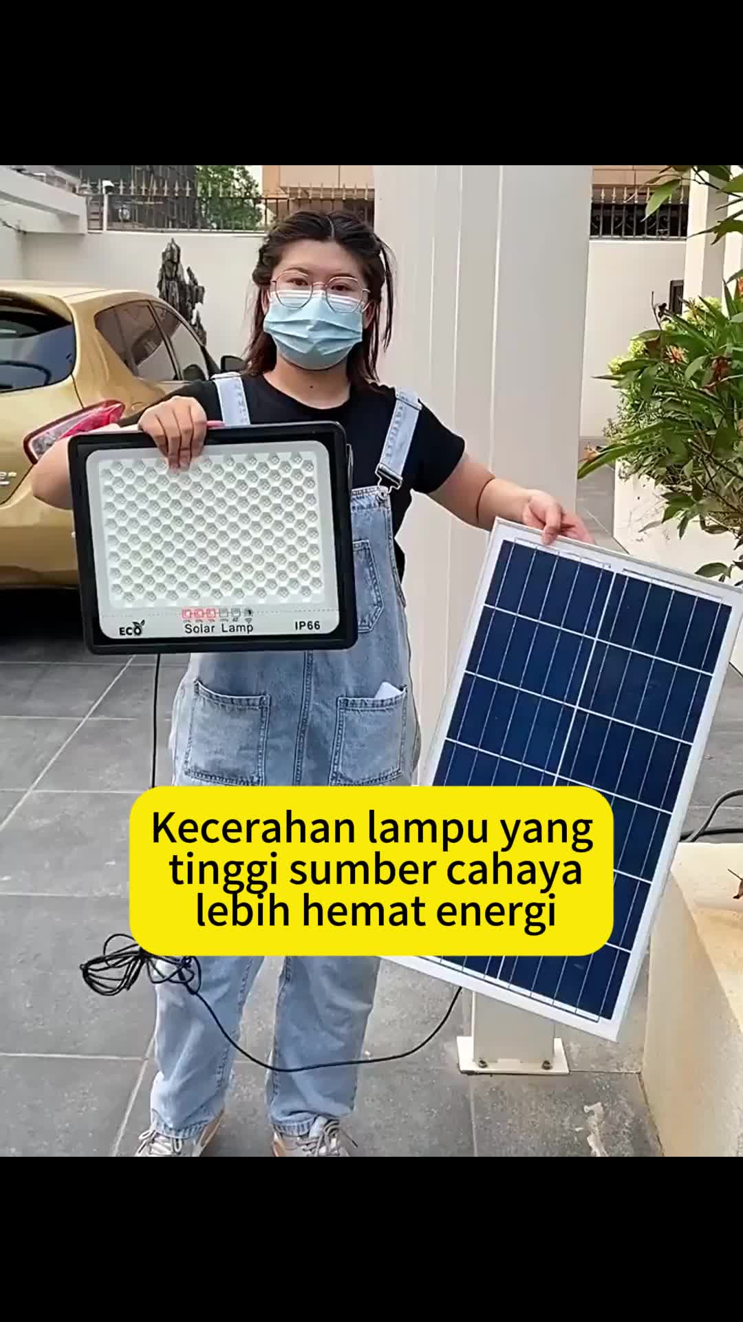 Pestie lampu solar panel tahan air max sorot solar cell otomatis Lampu LED super terang Casing