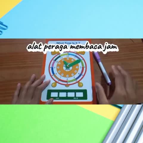 orinaedukids alat peraga belajar jam untuk anak anak free spidol dan pouch penyimpanan mainan edukasi anak jam  edukasi Toys