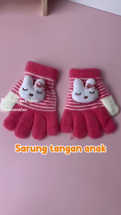 Sarung Tangan Winter Anak Boneka Karakter Umur 3-6 Tahun Tebal Premium