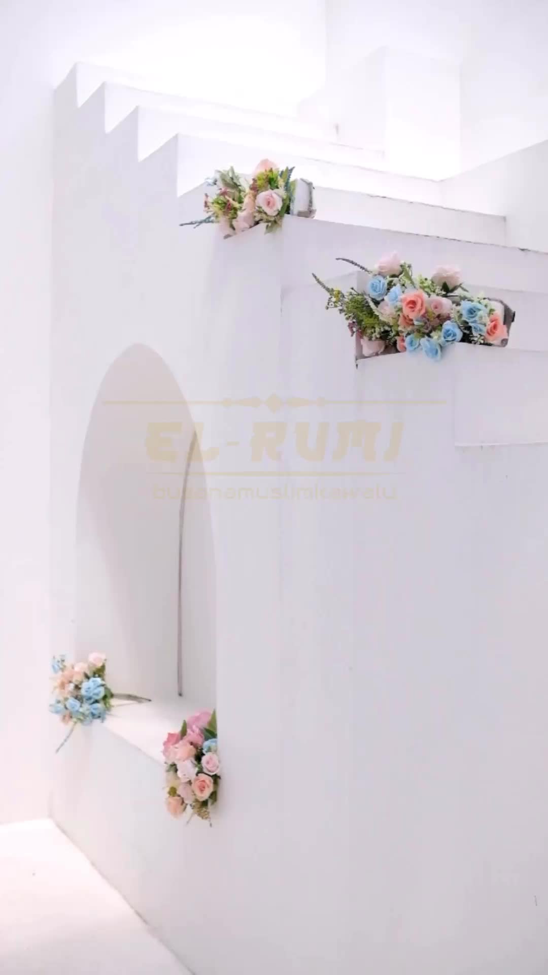 ELRUMI OFFICIAL - Hijab Bergo Umroh dan Haji Bahan Adem Ukuran Jumbo Hitam Putih Mewah Renda Zipper Pocket Series
