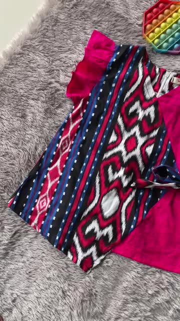 ATASAN BATIK ANAK PEREMPUAN MOTIF SONGKET PINK & BIRU BAHAN KATUN ADEM NYAMAN DI PAKE