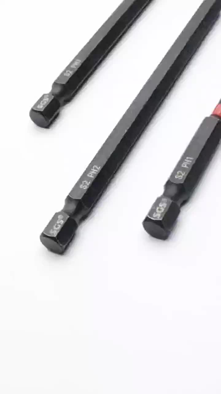 6pcs Impact Drills Obeng Berperingkat Dampak Kekerasan Tinggi Cross PH2 Baja Paduan Hitam Fosfat 25mm-150mm Cocok untuk Operasi Dampak Kuat dan Pengemudi Sekrup Berkekuatan Tinggi
