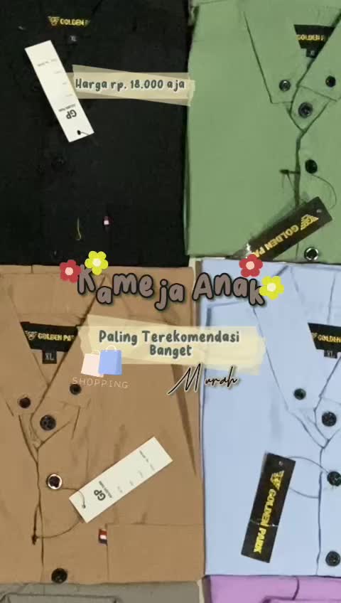 Kemeja Anak-anak Laki-laki Polos Lengan Pendek untuk Usia 1-13 Tahun - Fashion Katun