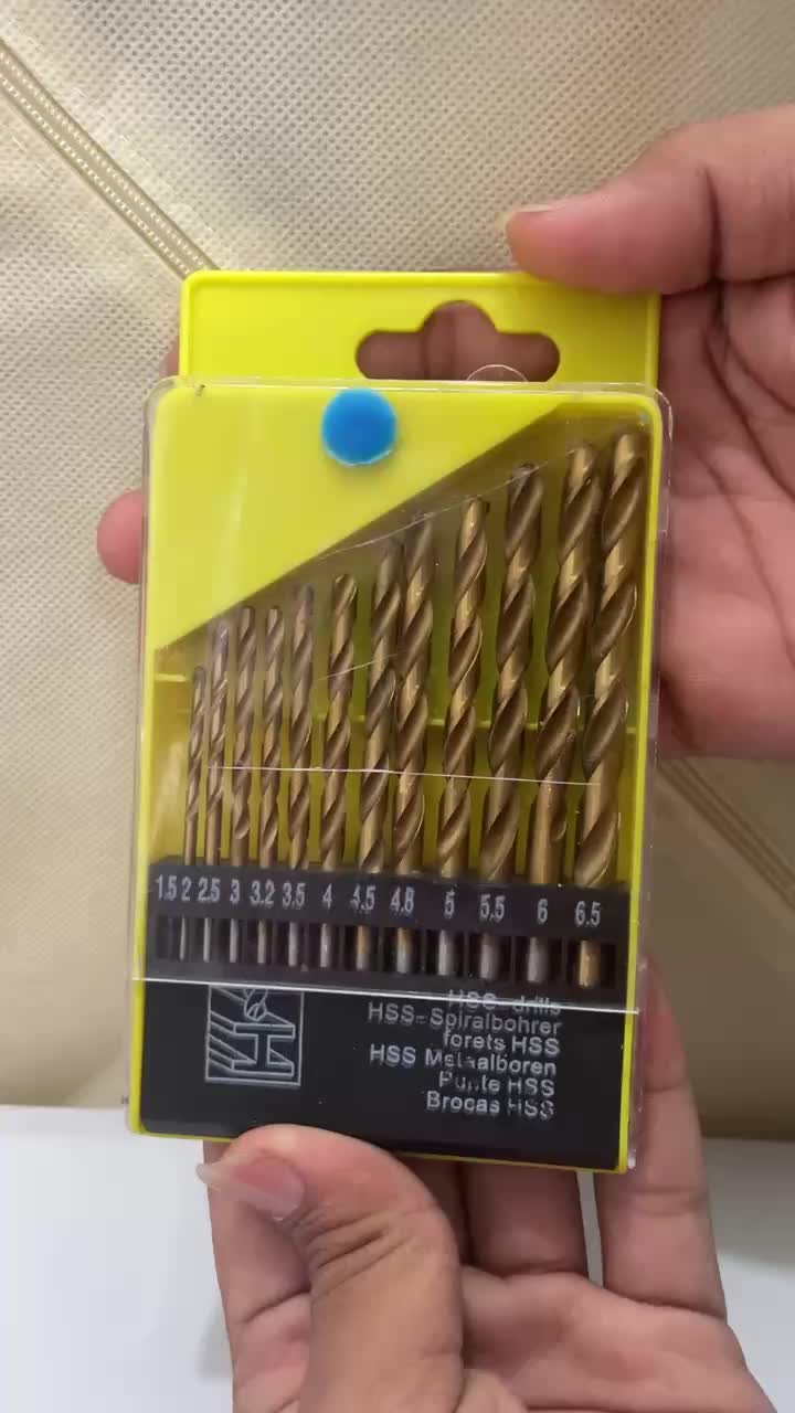 13 Buah Mata Bor Besi Baja 1 Set | PROMO Mata Bor Besi Set 1.5mm-6.5mm 13 Pcs Seperti High Quality | Mata Bor Power Drill Steel Titanium Hex Shank | Mata Bor HSS Set Komplit Kayu Plastik dll