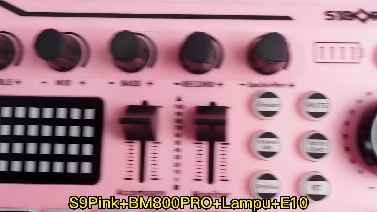 Siborie【Free headset】paket lengkap S9 soundcard+BM800PRO mic+E10 headset+Lampu SET for Streaming Langsung
