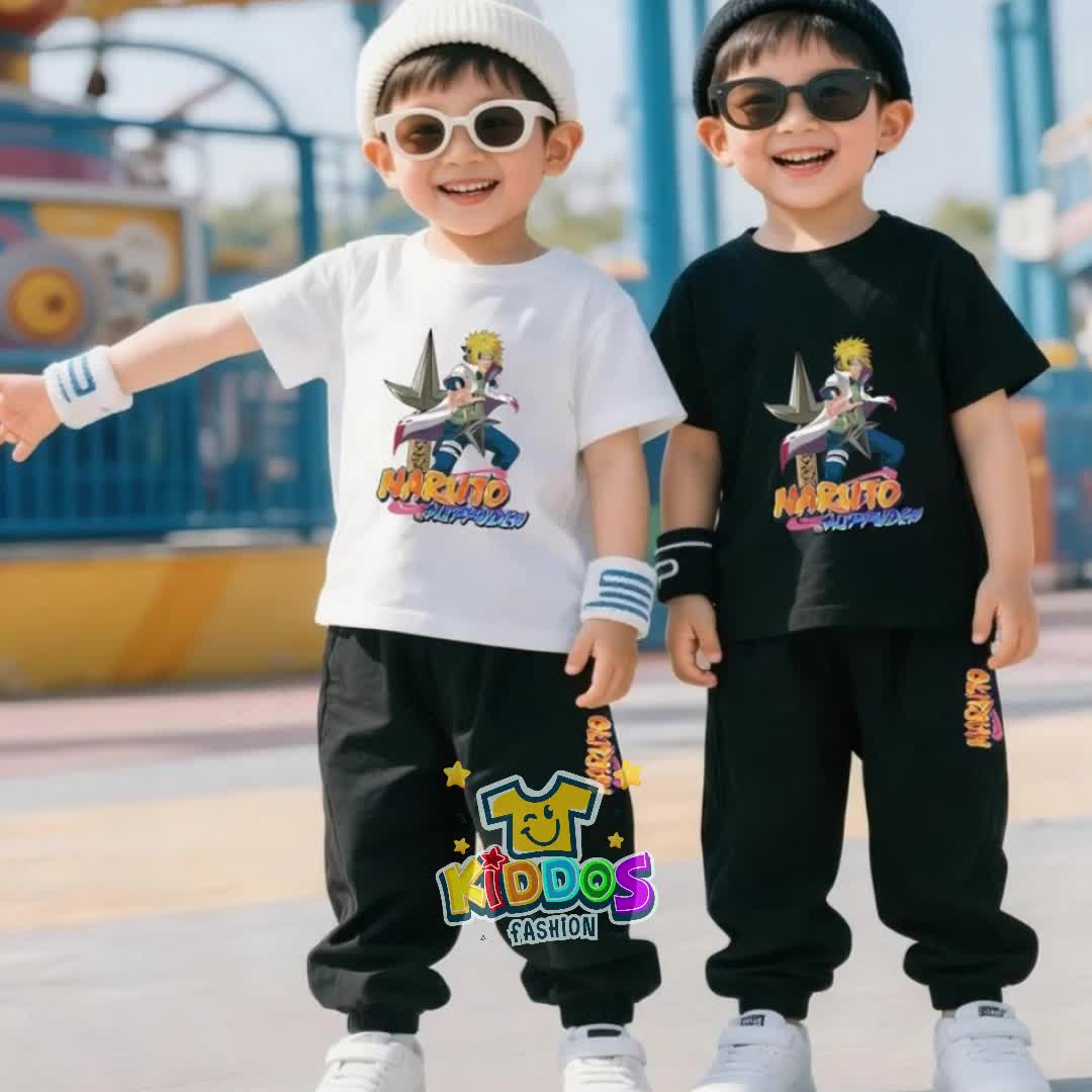 Setelan Anak Laki Laki MINATO KUNAI - Baju Kaos dan Celana Fashion Motif Terbaru Usia 5-15 Tahun [BISA COD]