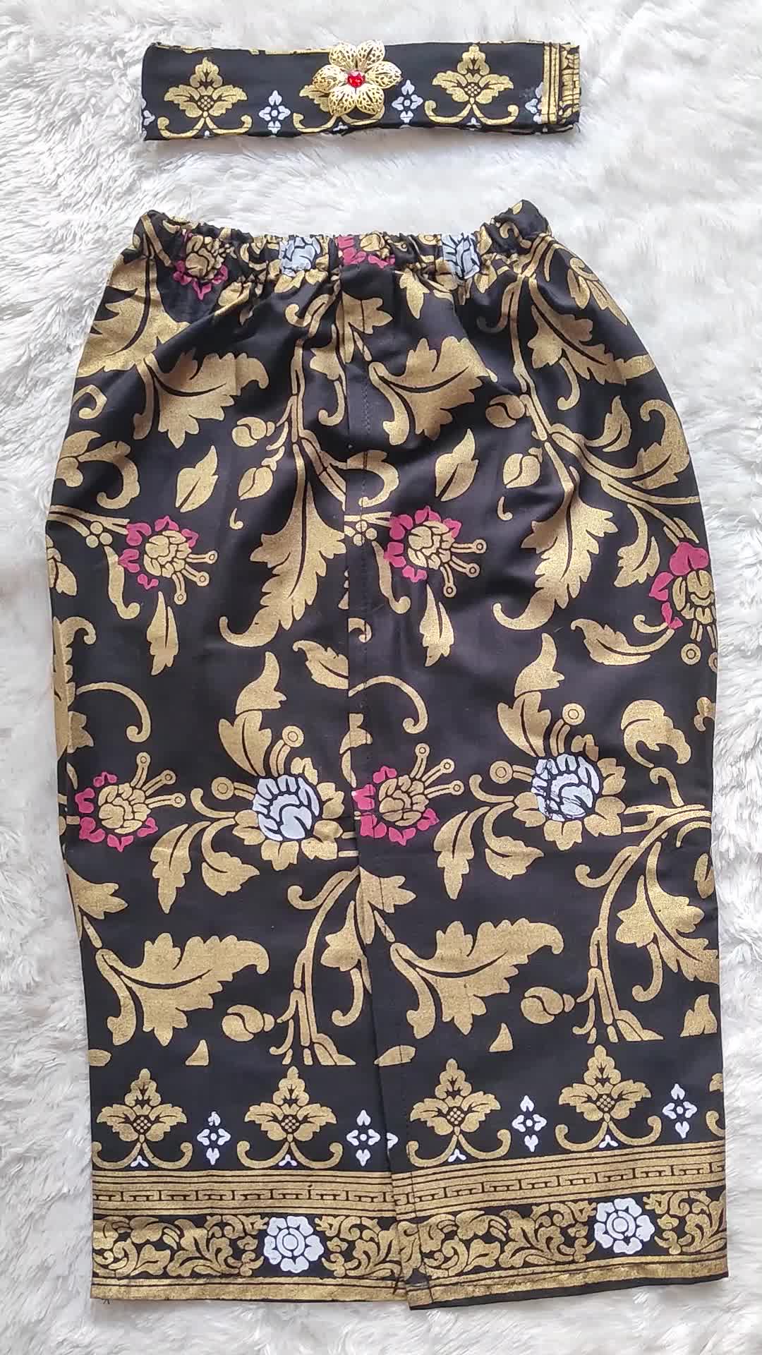 Rok panjang Anak  Bali Prada Katun Motif Fashion Cantik
