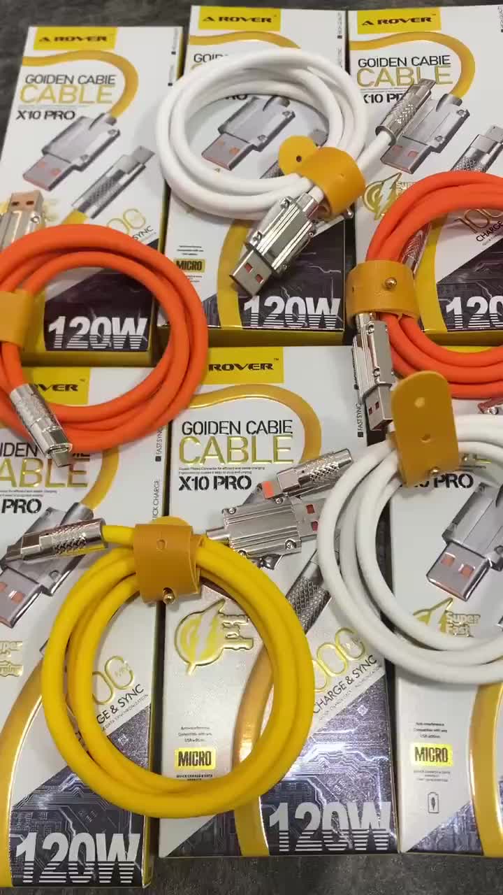 Kabel Data [[ AROVER X10 PRO ]] Micro / Type C / Iphone Kabel Data Fast Charging 120W