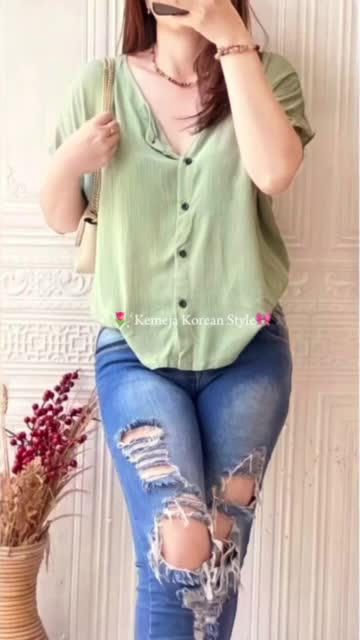 SHEILA TOP - ATASAN WANITA KOREA KEKINIAN CRINKLE AIRFLOW LEMBUT NYAMAN DIPAKAI Panjang kemeja viral Baju Crop