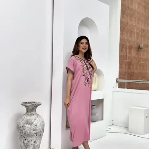 Daster Bordir Elsa Lengan Pendek Busui Katun Rayon Premium Polos Kain Lembut Nyaman Bumil Busui Friendly