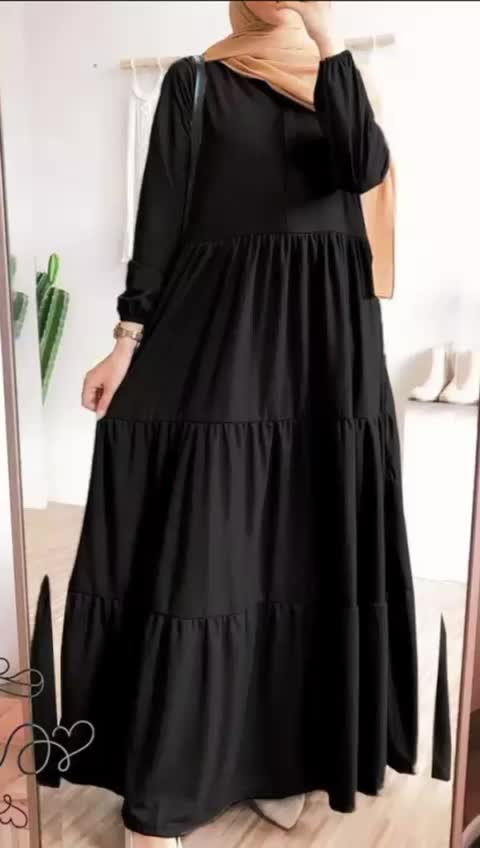 Gamis Rempel Susun Bahan Crinkle Airflow / Busana Muslimah Terbaru / Gamis Wanita Terbaru Nyaman Remaja Dress