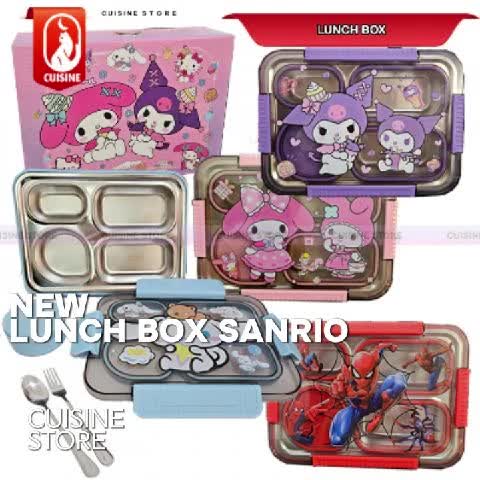 Kotak Makan Stainless Gambar Kuromi Sanrio SUS 304 Anti campur BPA Free Berkualitas Kitchenware stianless steel dengan kompartemen