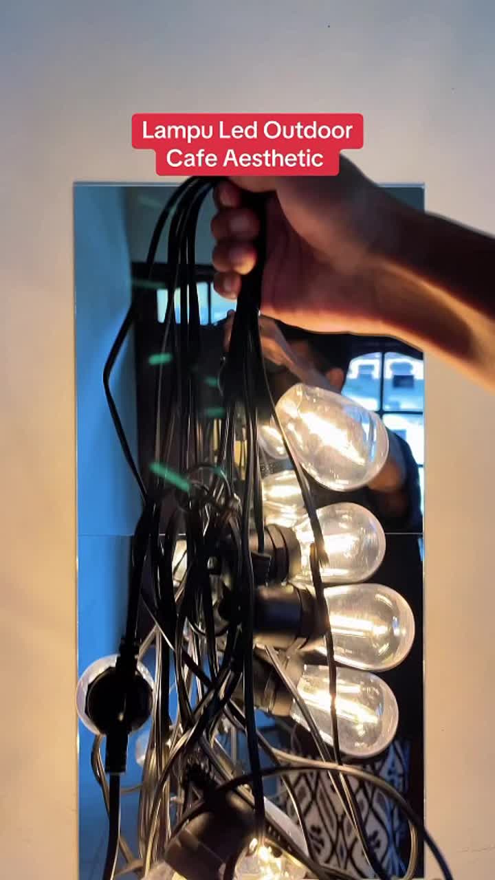 30 Meter 30 Lampu 1 Set Led Outdoor Fitting Lampu Tahan Air Kafe Dekorasi Lampu Hias Komplit Lampu