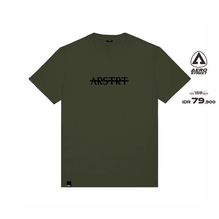 Aerostreet T Shirt Deluxe Hijau Army Kaos T-Shirt Tshirt AAAAA