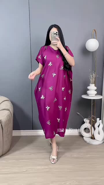 Daster lowo motif Pita bahan katun rayon adem tebal busui friendly Bumil Nyaman-Daster panjang semata kaki