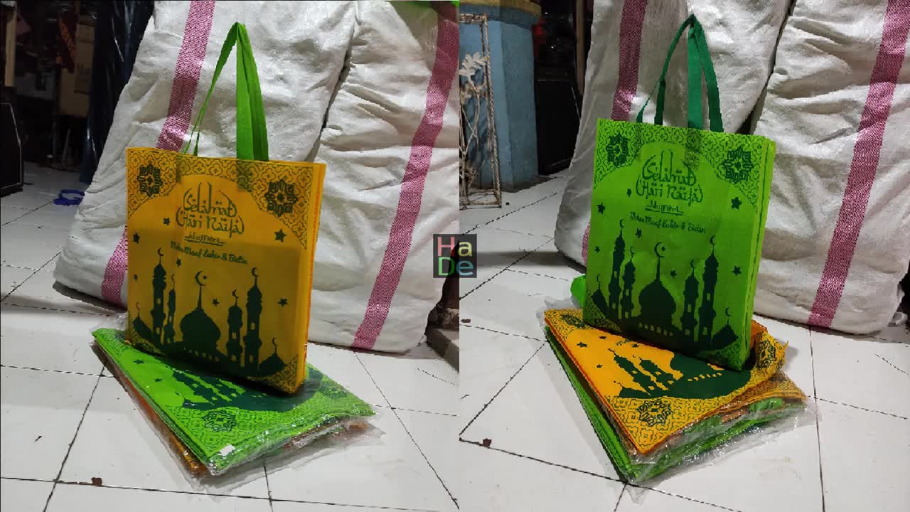 [Uk. 30x40 cm] Tas Kain Spunbond Goodie Bag Lebaran Idul Fitri Besar