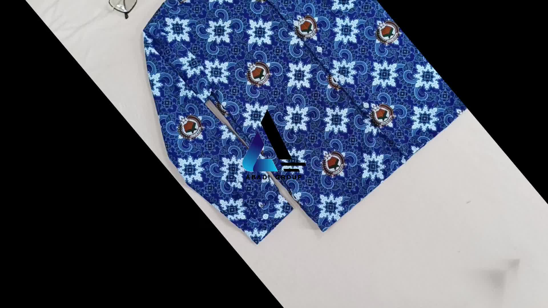 Baju Batik Biru SMP Motif Ikhlas Beramal Lengan Panjang Kelas 7-9 Unisex Laki-laki dan Perempuan Pria Katun Navy Hitam Kaos