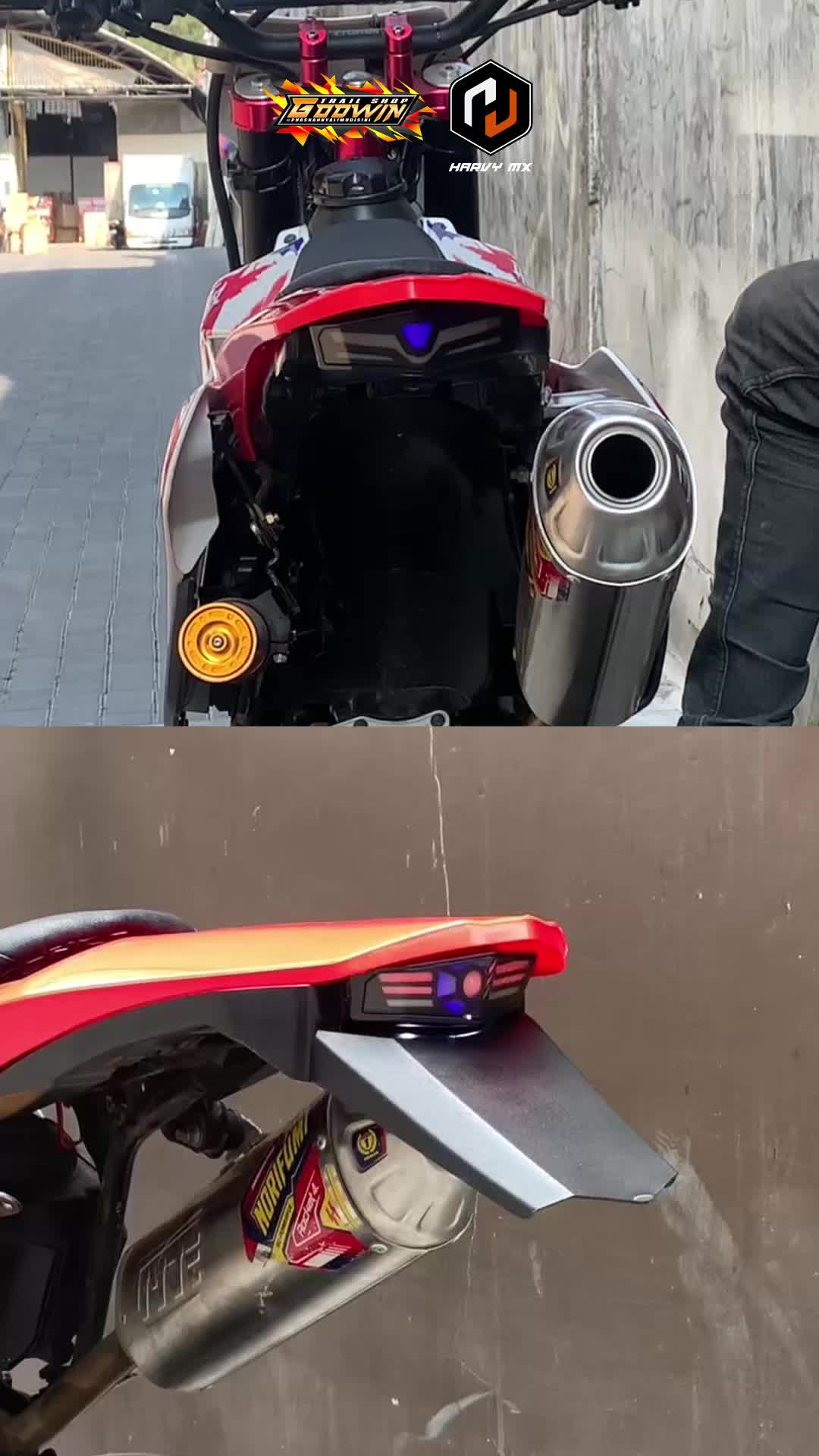 Undertail Stoplamp Spakbor Belakang Harvy MX CRF 150L 5208 5209 Plus Pad Laser LED Plus Flasher