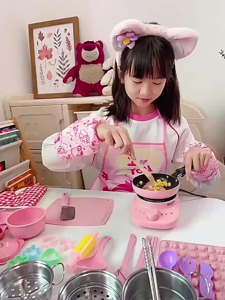 【24H】45pcs Set Dapur Mini Mainan Masak Pura-pura Anak-anak Mainan Rumah Bermain Edukasi Mainan Memasak Anak-anak Set Peralatan Dapur/Mini Kitchen Kompor Listrik Mainan Anak Perempuan
