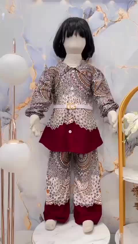 Fiscia One Set Rayon Motif Bunga Free Belt Anak Usia 3-10 Tahun Matt Rayon Viscose Premium Celana Kulot Terbaru |   Baju Terbaru Anak Bahan Rayon Motif