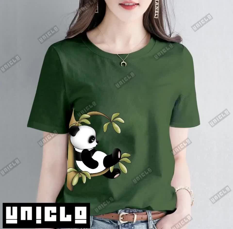 KAOS PANDA UNISEX COTTON COMBED 24S LENGAN PENDEK/PRINTED BABY PANDA