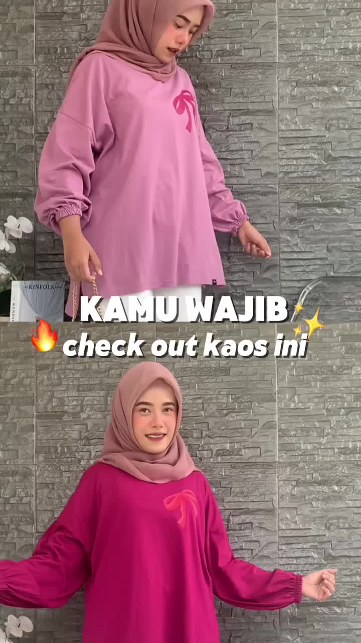 Evelin Top Coquette Baju Kaos Atasan Hitam Casual Wanita Kerja Muslim Lengan Panjang Balon Motif Pita Ribbon Oversized Katun Premium Nyaman by Ziggy Garis Cantik Maroon Kancing