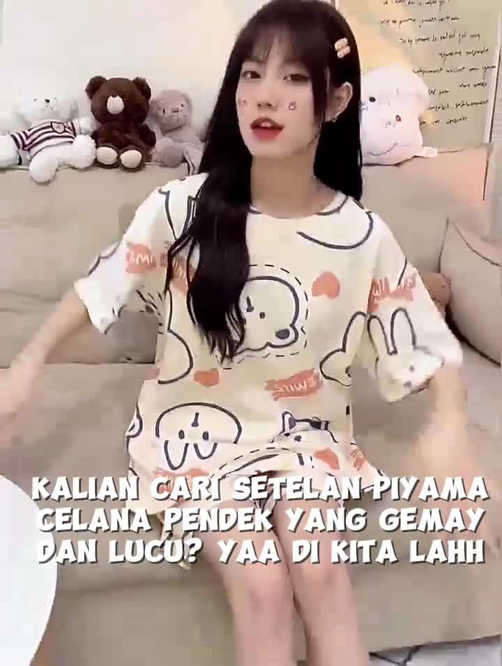 RG Setelan Baju Tidur Wanita HP ( XXL ) Bahan Katun Jersey/ Setelan Celana Pendek / Setelan Santai / Setelan Baju Tidur Dewasa Import / Setelan Kaos Wanita -Part 3