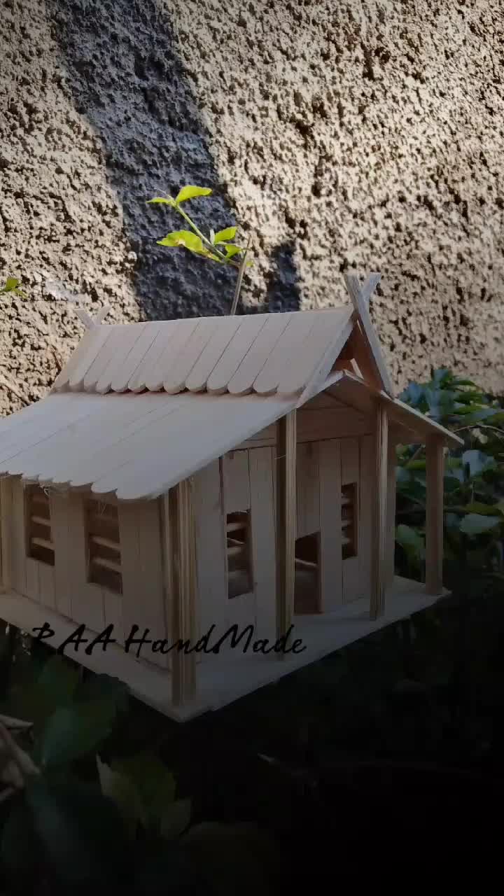 miniatur rumah adat sunda julang ngapak stik eskrim LED