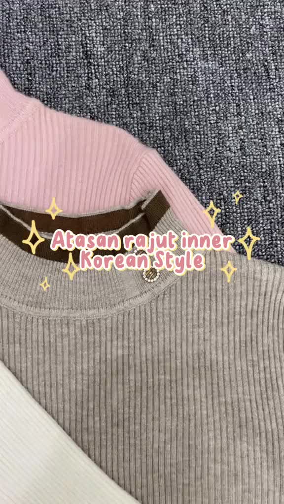 【 TELLY 】070 Pakaian Wanita Inner Rajut Turtleneck Premium Lengan Panjang  Bahan Adem Inner Hijab Manset lembut nyaman  Dalaman Baju Casual Knitwear Atasan