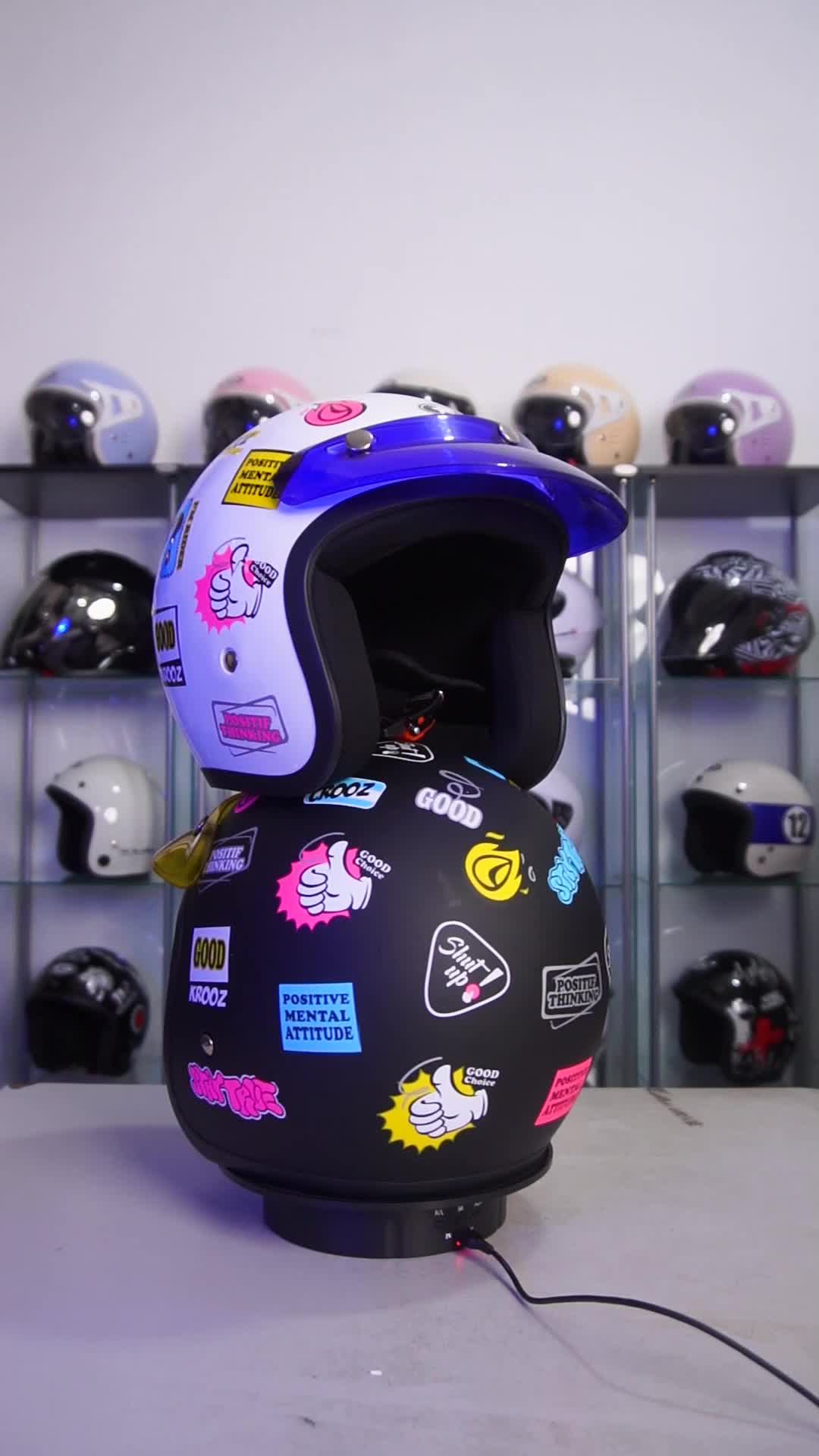 Helm Bogo Aesthetic Helem Wanita Kekinian Kaca Motorcycle
