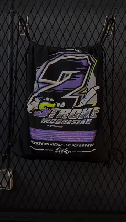 Tas Serut Hitam Full Printing Motif Racing - String Bag