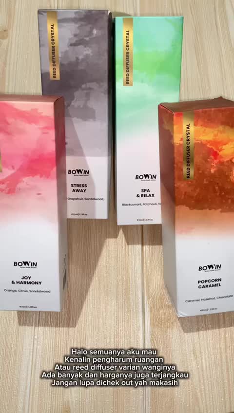 Reed Diffuser Crystal Aromaterapi Bowin Pengharum Ruangan Essential Oil Tahan Lama 1A