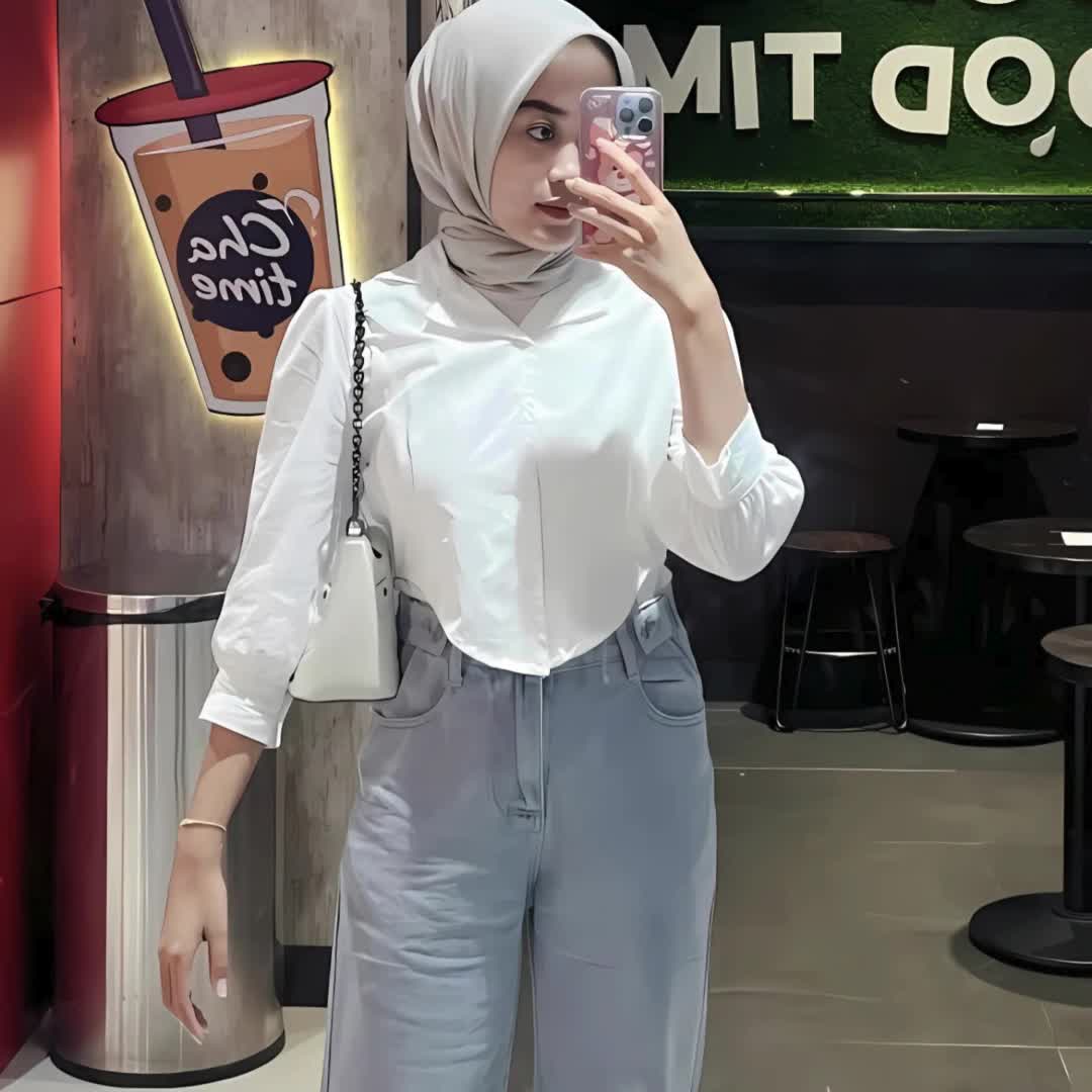 ATASAN KEMEJA CROP PUFF PUTIH LENGAN PANJANG LM02