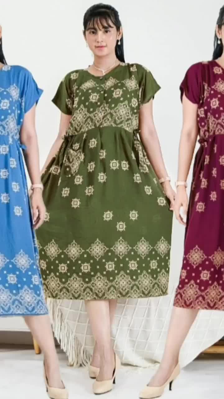 DASTER CENTINI BAHAN RAYON BUSUI TALI KERUT LD 115 DRESS CHIBI TERBARU COD GRATIS ONGKIR