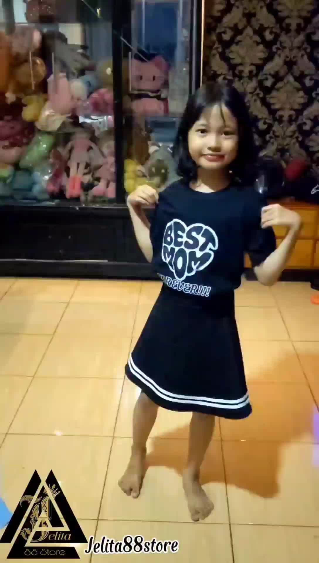 Setelan Anak Perempuan Karakter Lucu dan Rok List Terbaru - set baju Kaos Fashion