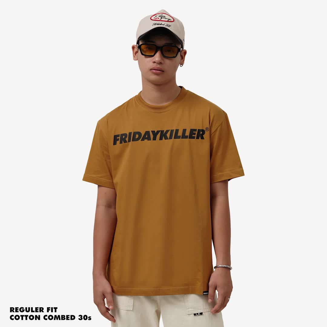KAOS BAJU PRIA KATUN COMBED LENGAN PENDEK SIMPLE COKLAT FRIDAY KILLER | OG ZEBRA BROWN