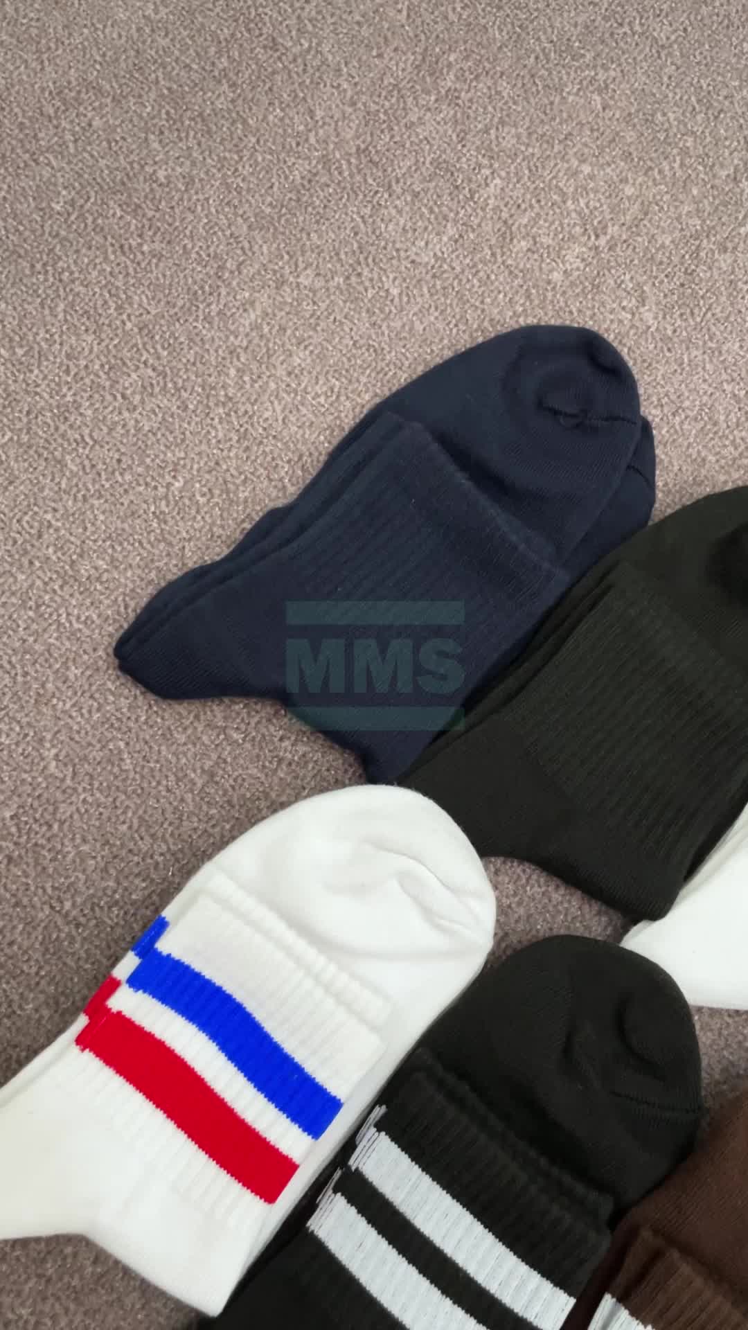 Kaos Kaki Pendek Pria Wanita Motif Stripe Oldschool Sport MMS