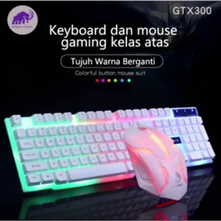 【Xim PC】Kombo Keyboard & Mouse Gaming - Lampu RGB Stylish! Keyboard Mekanikal Berkualitas Tinggi