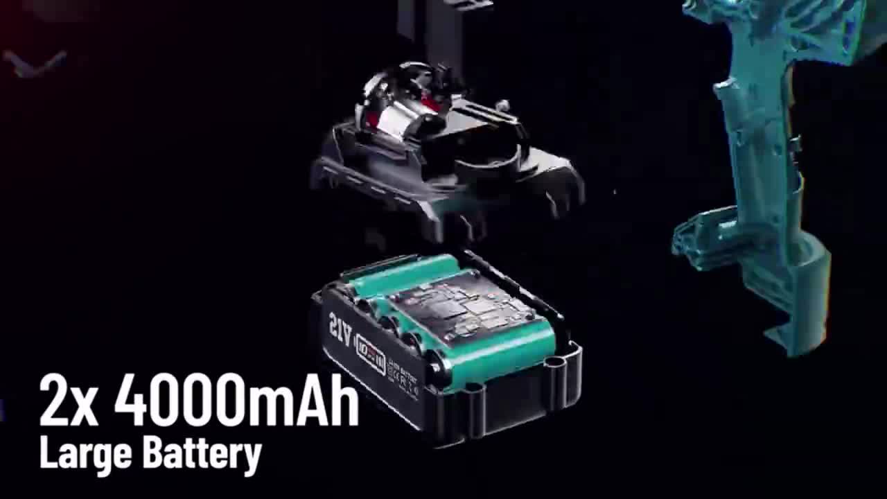 impact wrench 21V Baterai Kapasitas Besar Motor Tembaga Penuh Kunci Pas Dampak Nirkabel