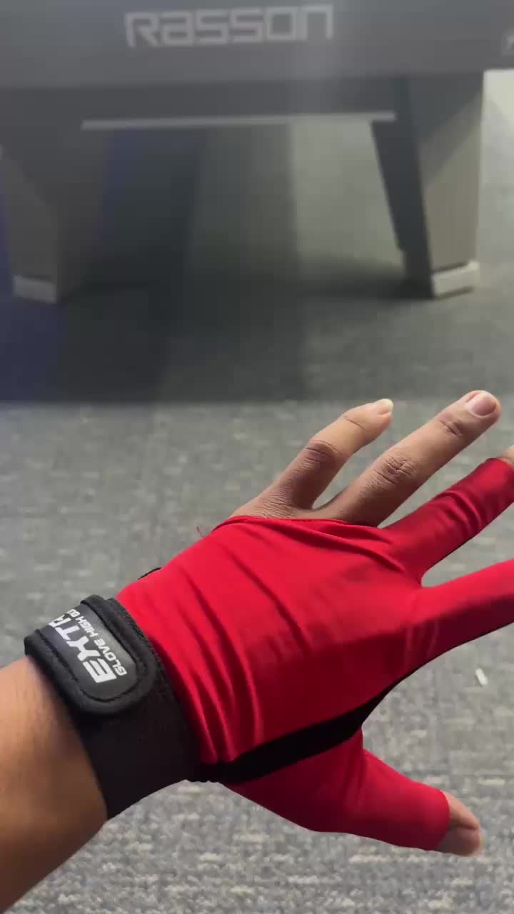 Sarung Tangan Bola Billiard 3 Jari Spandek Premium Anti Selip Kulit Asli Nyaman Adem Allsize Pria Wanita Billiard Snoker Ball