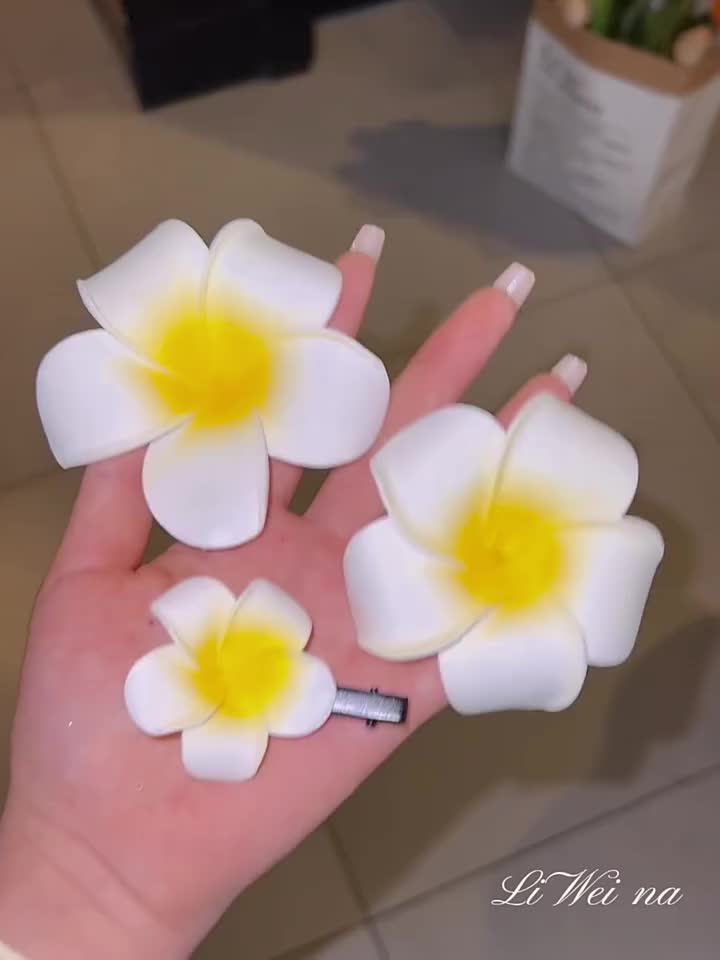 Jepit Rambut Wanita Motif Bunga Kamboja Bali Bahan Spons Import Hiasan Bunga Kamboja Adat Bali