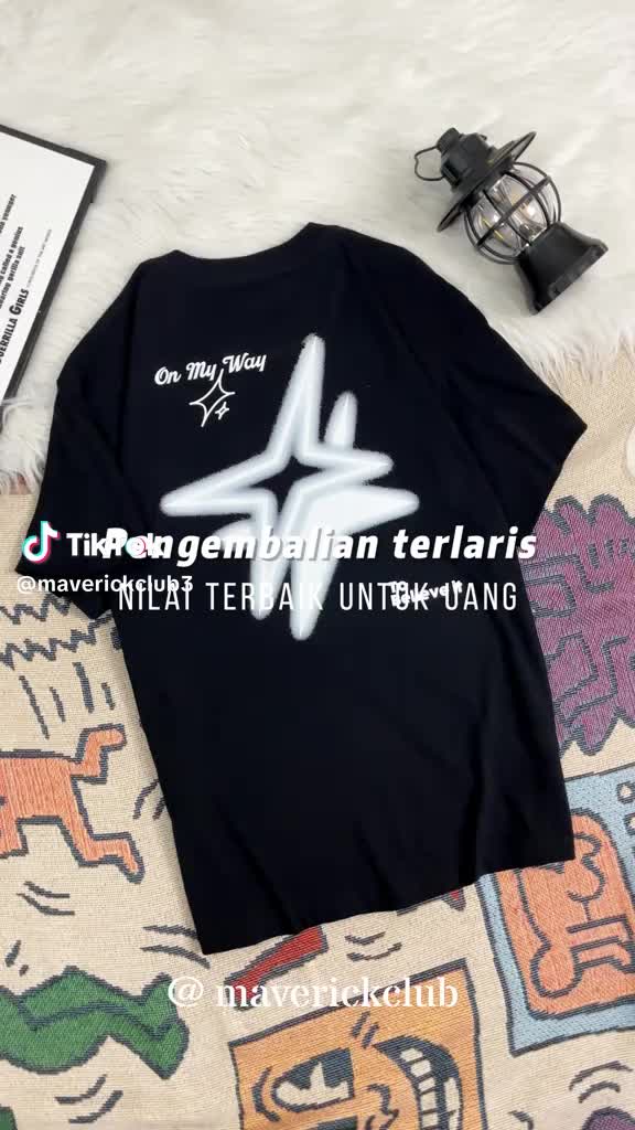 Maverick Kaos Oversize Star printing rekomendasioutfit T Shirt Distro Pria fashionmen mensstyle kemejaoversize Wanita Cott 24s M0003 Baju kaoskekinian kaoscowok coolboy