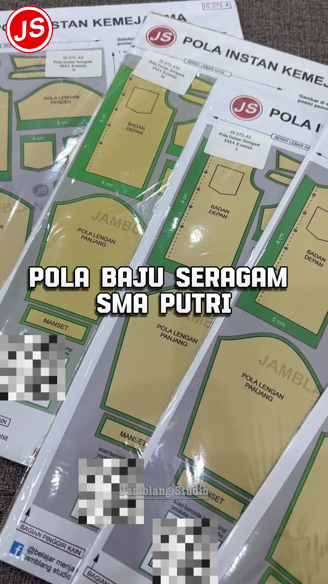 Pola Instan Seragam SMA Wanita [ Pola Baju Jamblang Studio ]
